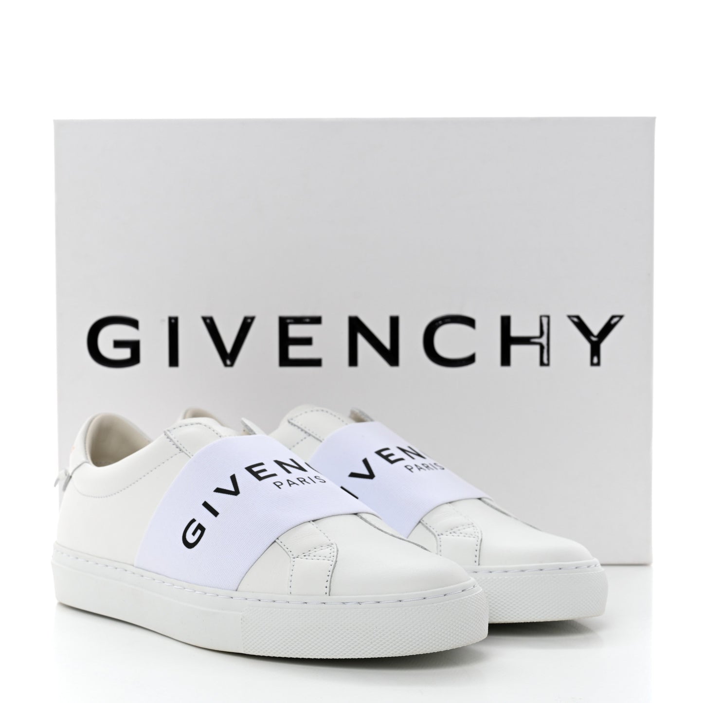 Calfskin Band Logo Womens Urban Street Sneakers 36 White