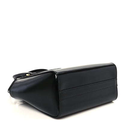Prada Brushed Calfskin Mini Zippered Crossbody Tote Black 4 of 9