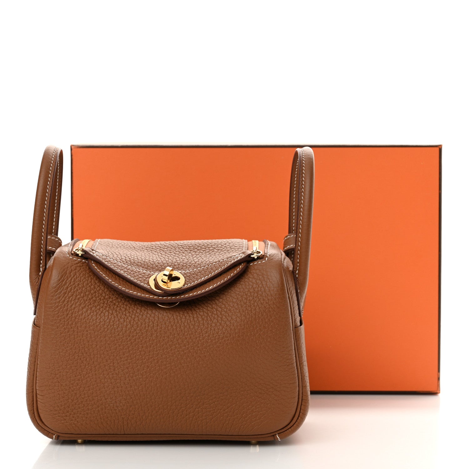 Hermes Taurillon Clemence Mini Lindy 20 Gold 11 of 11