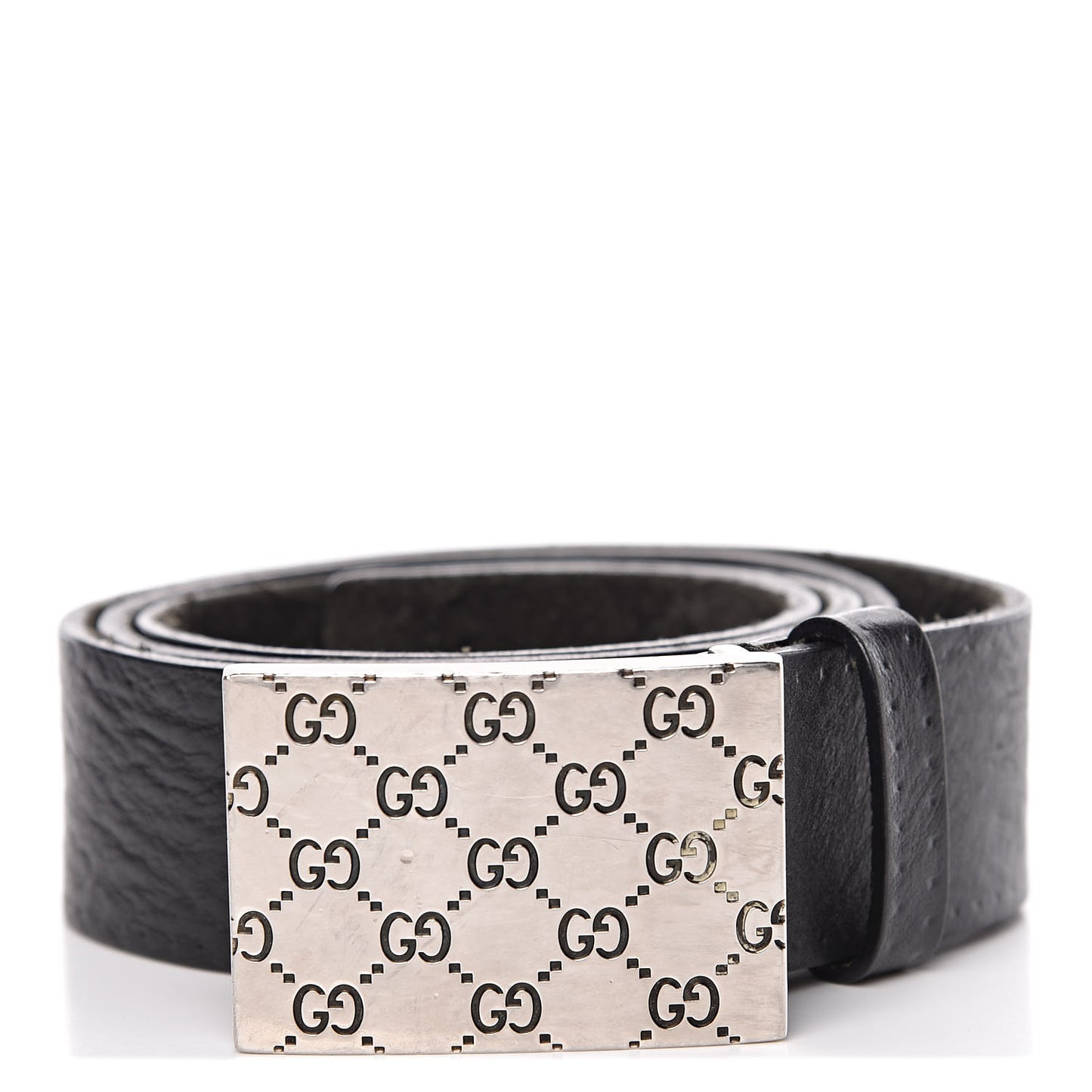 Calfskin Guccissima Buckle Belt 95 38 Black