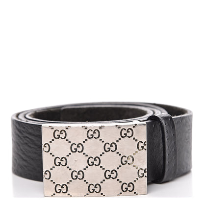 Gucci Calfskin Guccissima Buckle Belt 95 38 Black 1 of 10