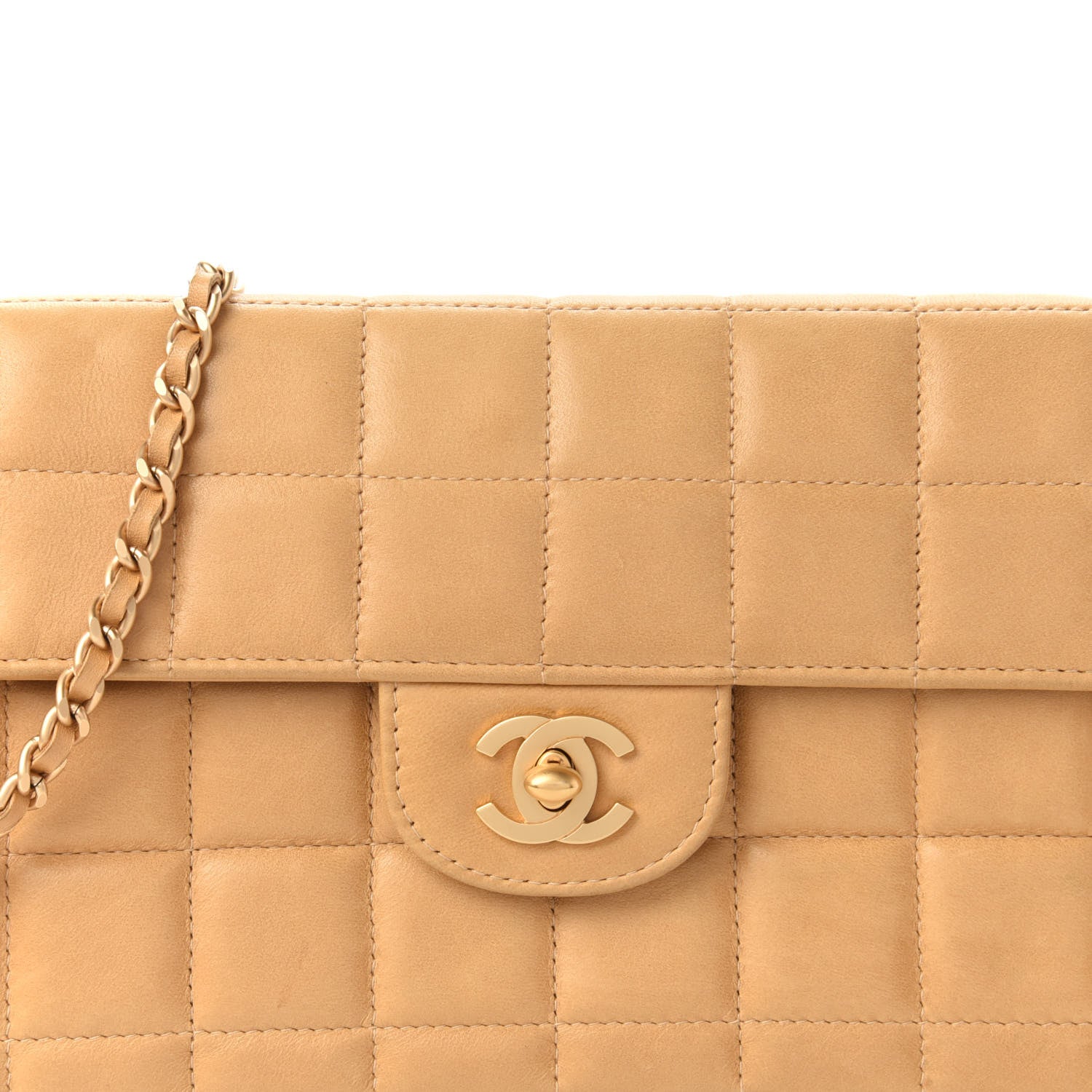Chanel Lambskin East West Chocolate Bar Flap Beige 10 of 10