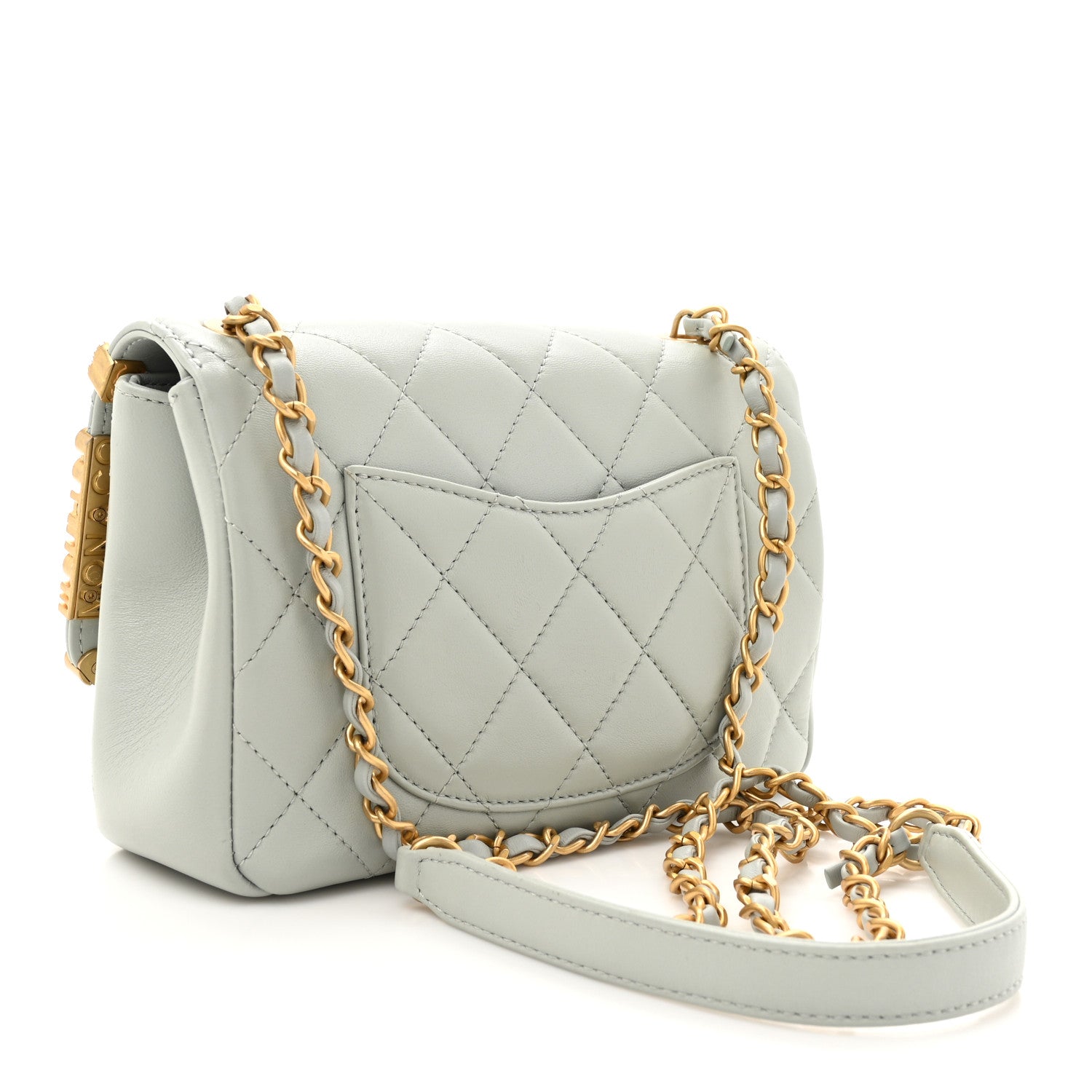 Chanel Lambskin Enamel Strass Quilted Mini Paris Monaco Flap Light Grey Light Grey 2 of 11