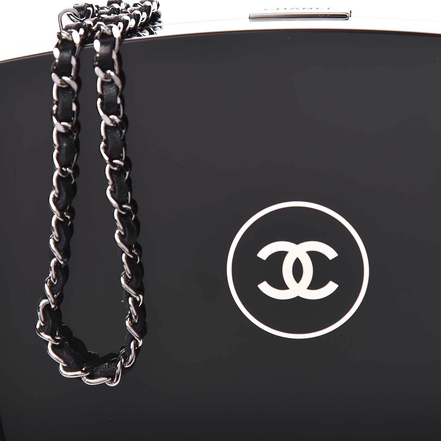 Chanel Plexiglass Compact Box Clutch Black 8 of 10