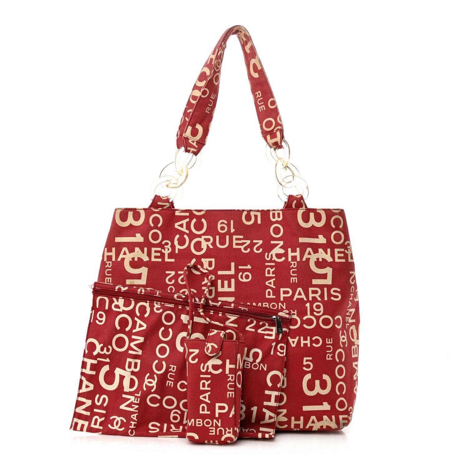 Chanel Canvas 31 Rue Cambon Beach Tote Red 1 of 14