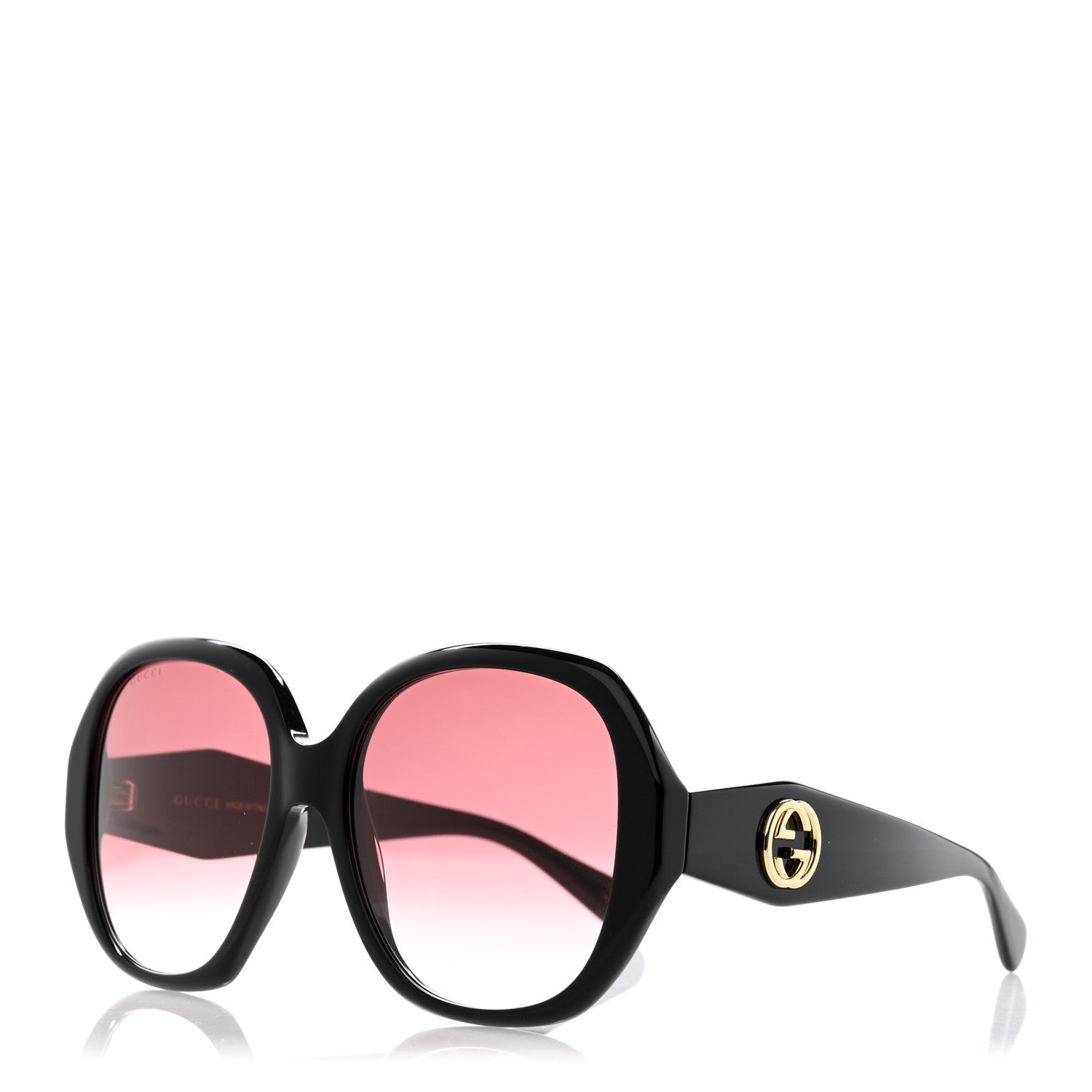 Gucci Acetate Round Frame Sunglasses GG0796S Black 1 of 8