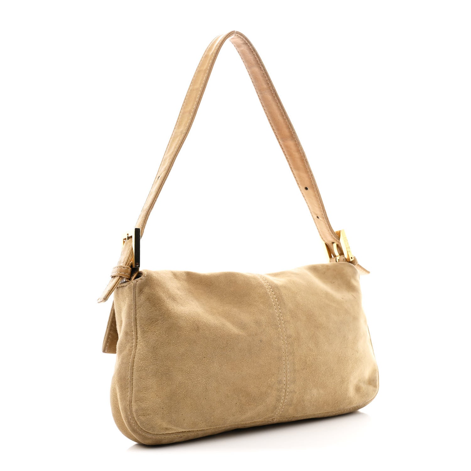 Fendi Suede Baguette Shoulder Bag Beige 3 of 11