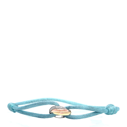 Cartier 18K Pink Yellow White Gold Trinity Adjustable Cord Bracelet Sky Blue 1 of 7