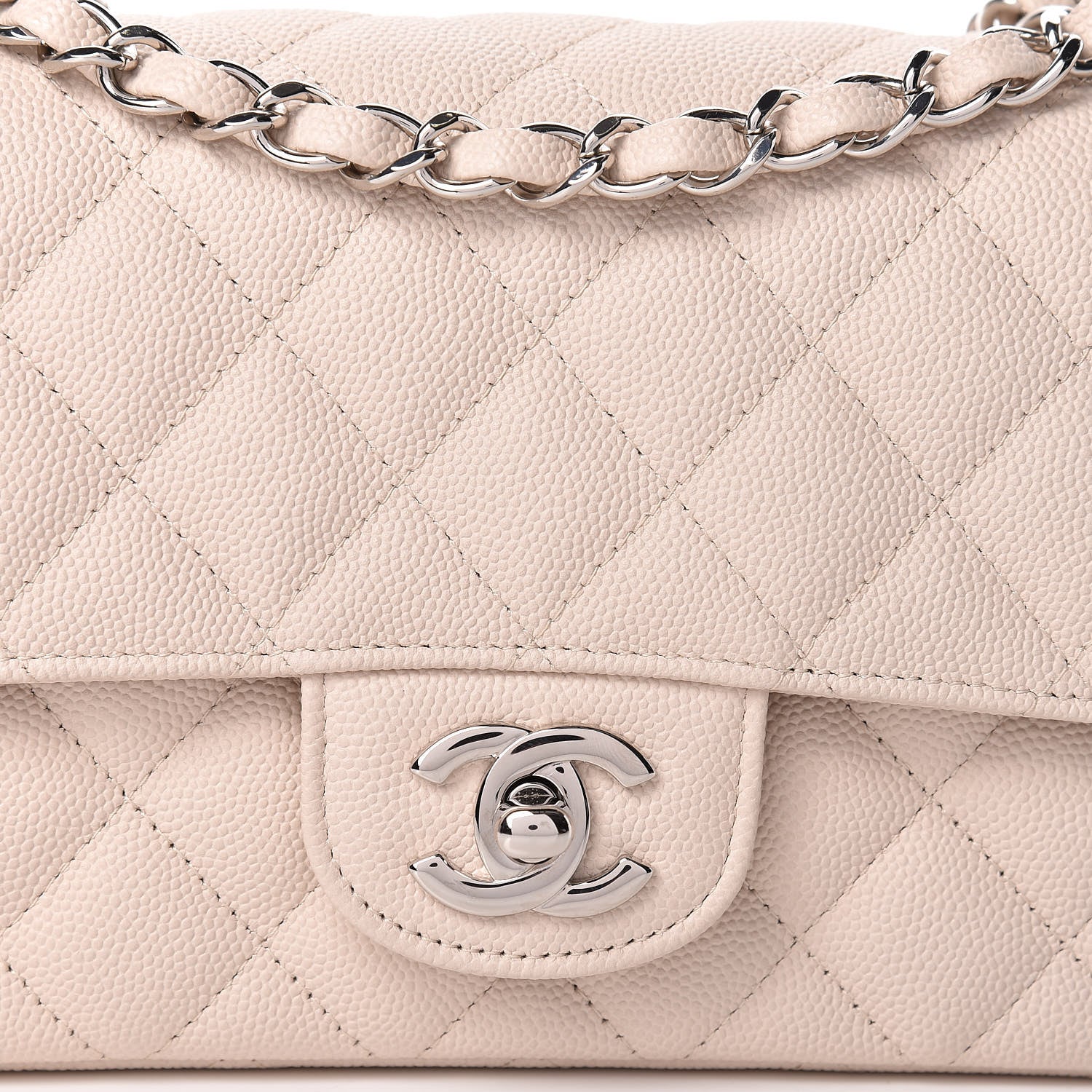 Chanel Caviar Quilted Mini Rectangular Flap Light Beige 10 of 10