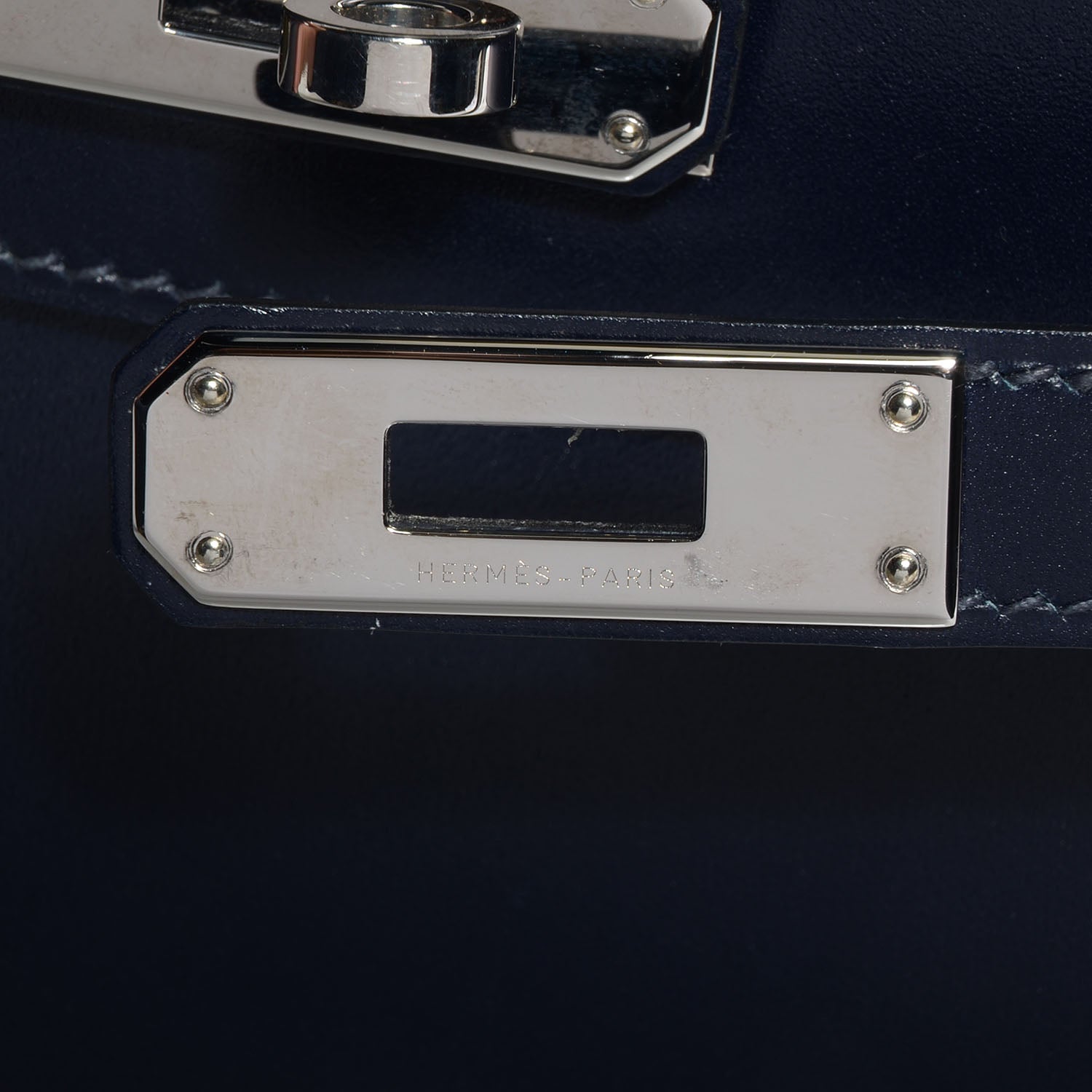 Hermes Box Kelly Cut Clutch Pochette Indigo 5 of 8