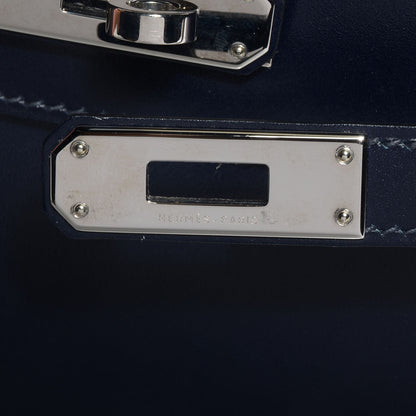 Hermes Box Kelly Cut Clutch Pochette Indigo 5 of 8