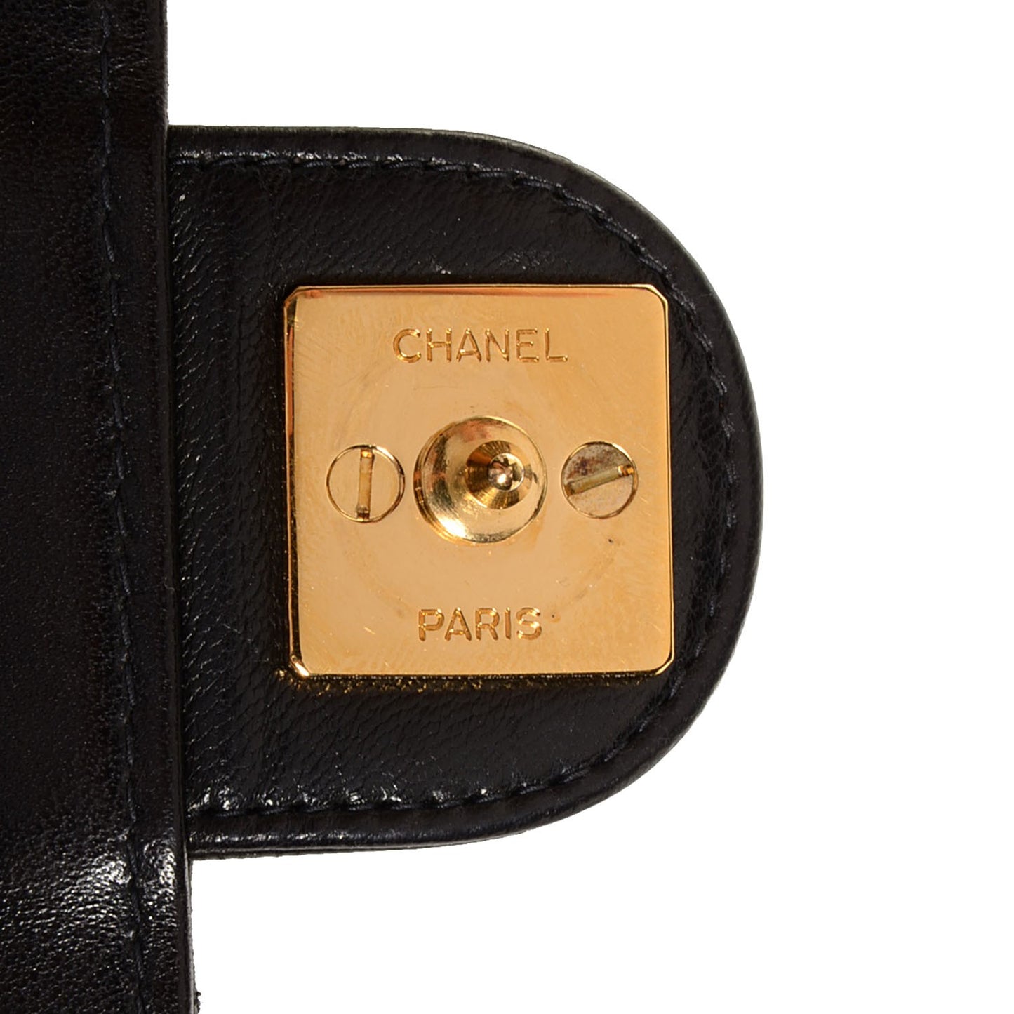 Lambskin Medium Single Flap Black