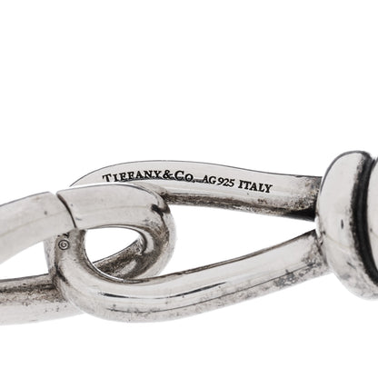 Tiffany Sterling Silver Leather Paloma Picasso Knot Single Braid Bracelet White 3 of 3