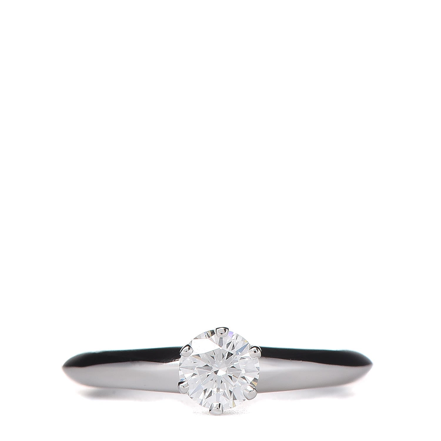 Tiffany Platinum Diamond .38ct Engagement Ring 48 4.5 1 of 6