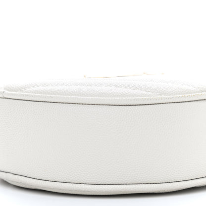 Saint Laurent Grain De Poudre Matelasse Chevron Quilted Round Vinyle Camera Bag Crema Soft 8 of 8