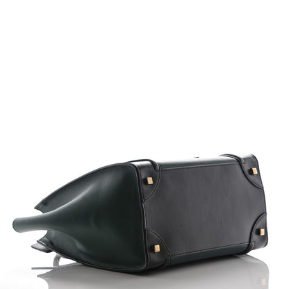 Celine Satin Calfskin Mini Bi-Color Luggage Bottle Green Black 4 of 7