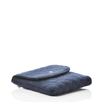 Chanel Knit Quilted Pouch Necklace Blue 3 of 6