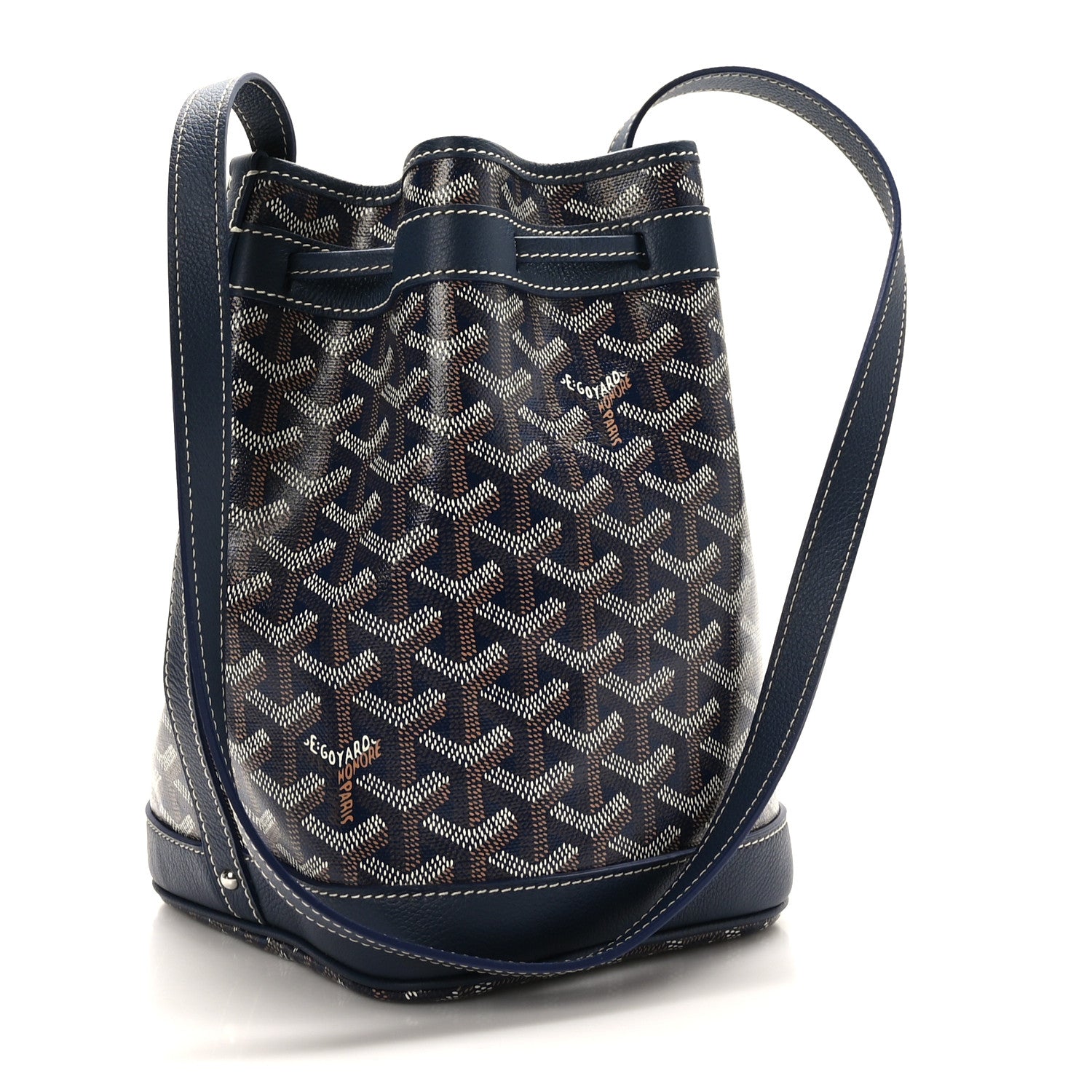 Goyard Goyardine Petit Flot Bucket Bag PM Navy 3 of 9
