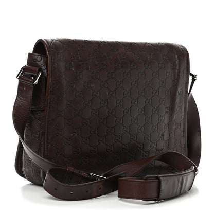 Gucci Guccissima Flap Messenger Bag Dark Brown 2 of 8