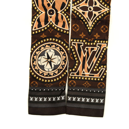 Louis Vuitton Silk Monogram LV World Bandeau Brown 2 of 3