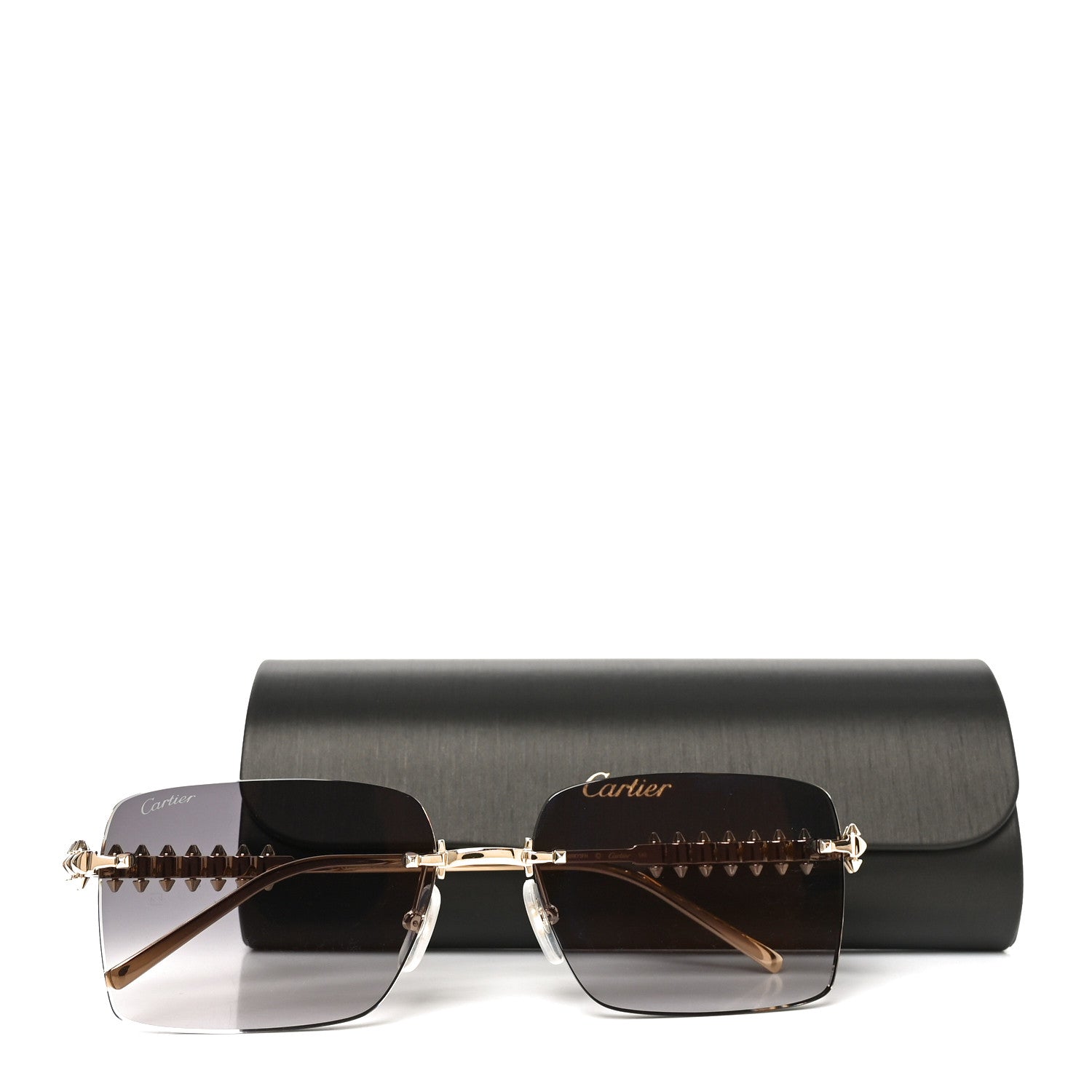 Cartier Clash De Cartier Square Sunglasses CT0545S Grey Gold 7 of 7