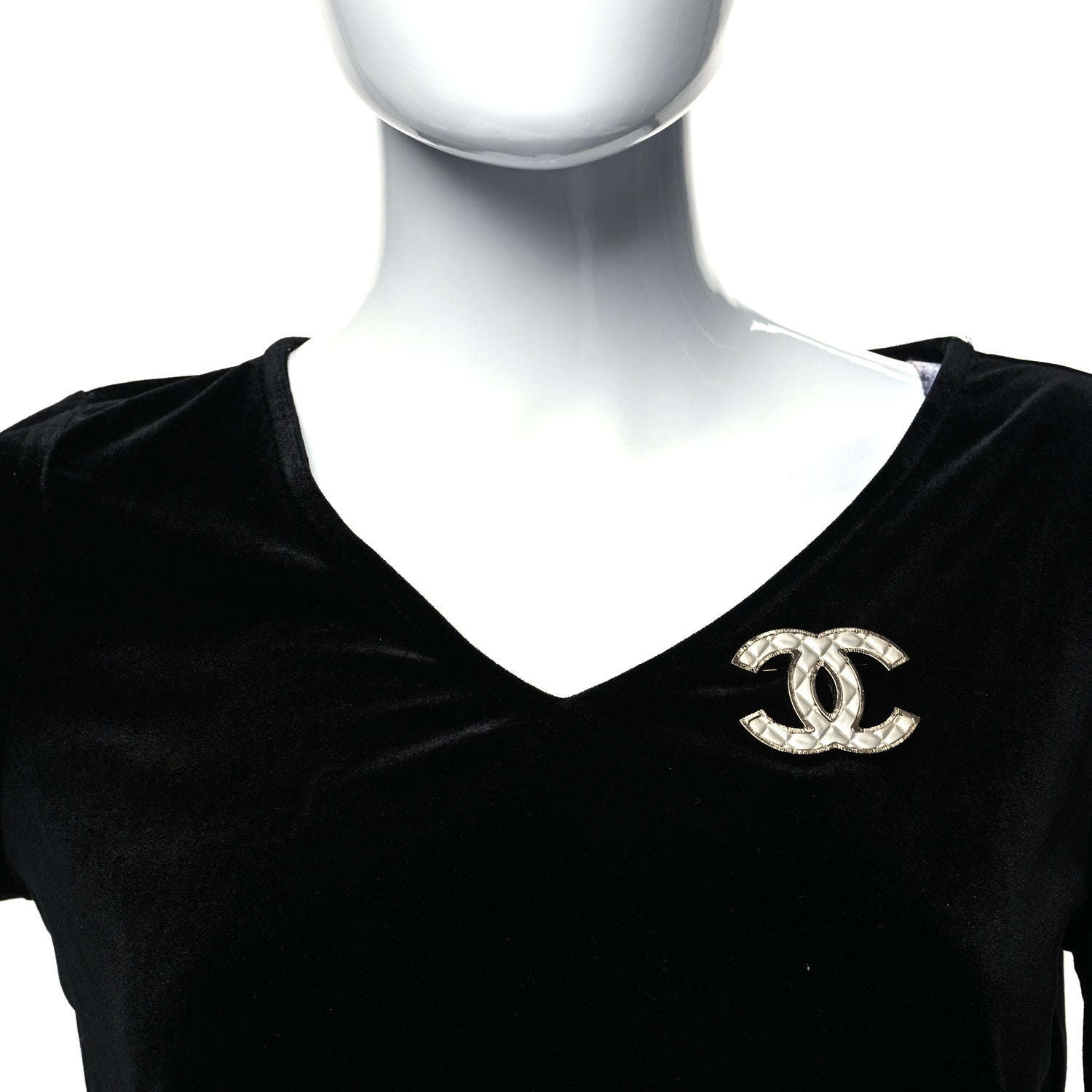 Chanel Metal Quilted CC Brooch Silver Gold 2 of 5
