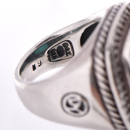 David Yurman Sterling Silver Diamond Turquoise 11mm Albion Ring 52 6 5 of 6