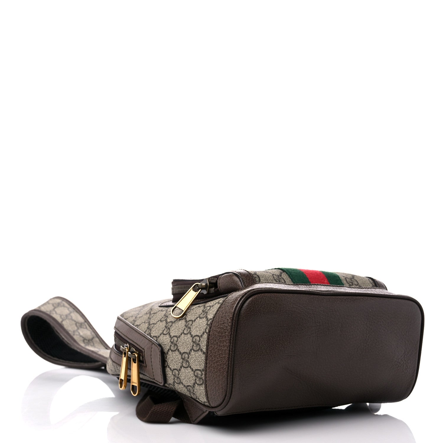 Gucci GG Supreme Monogram Calfskin Web Small Ophidia Day Backpack Beige Ebony New Acero 4 of 12