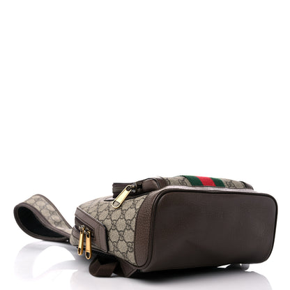 Gucci GG Supreme Monogram Calfskin Web Small Ophidia Day Backpack Beige Ebony New Acero 4 of 12