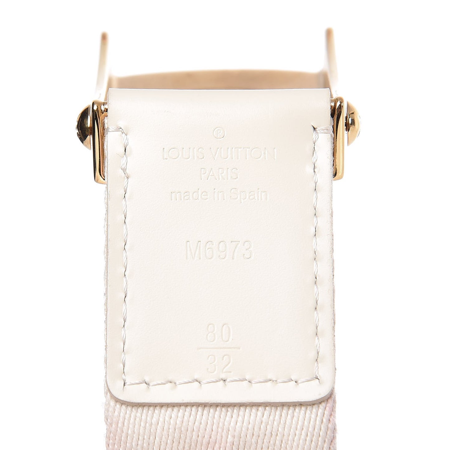 Canvas Monogram LV Cut Belt 80 32 White