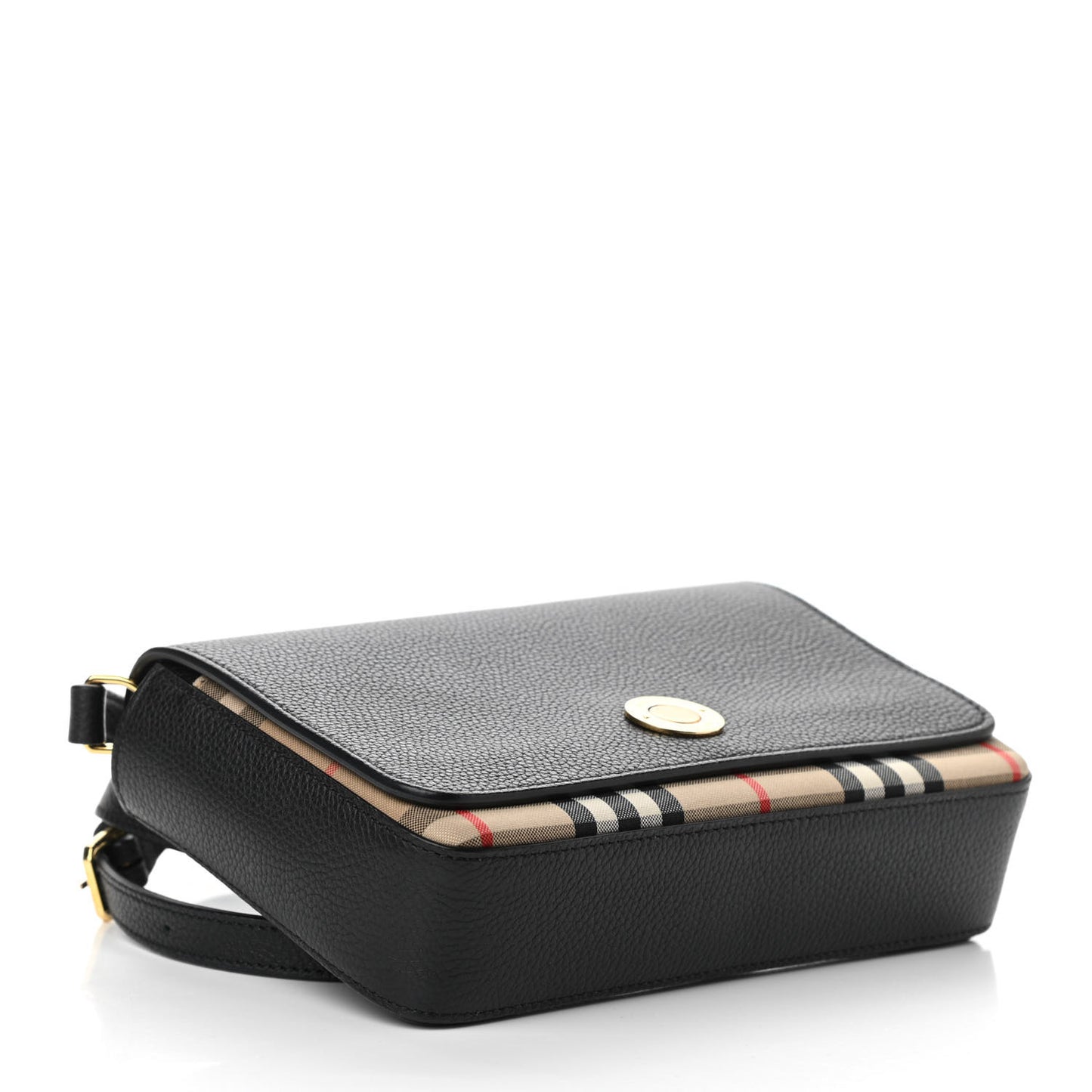 Grainy Calfskin Vintage Check Hampshire Crossbody Black
