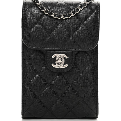 Chanel Caviar Quilted Classic Phone Holder Black 9 of 14