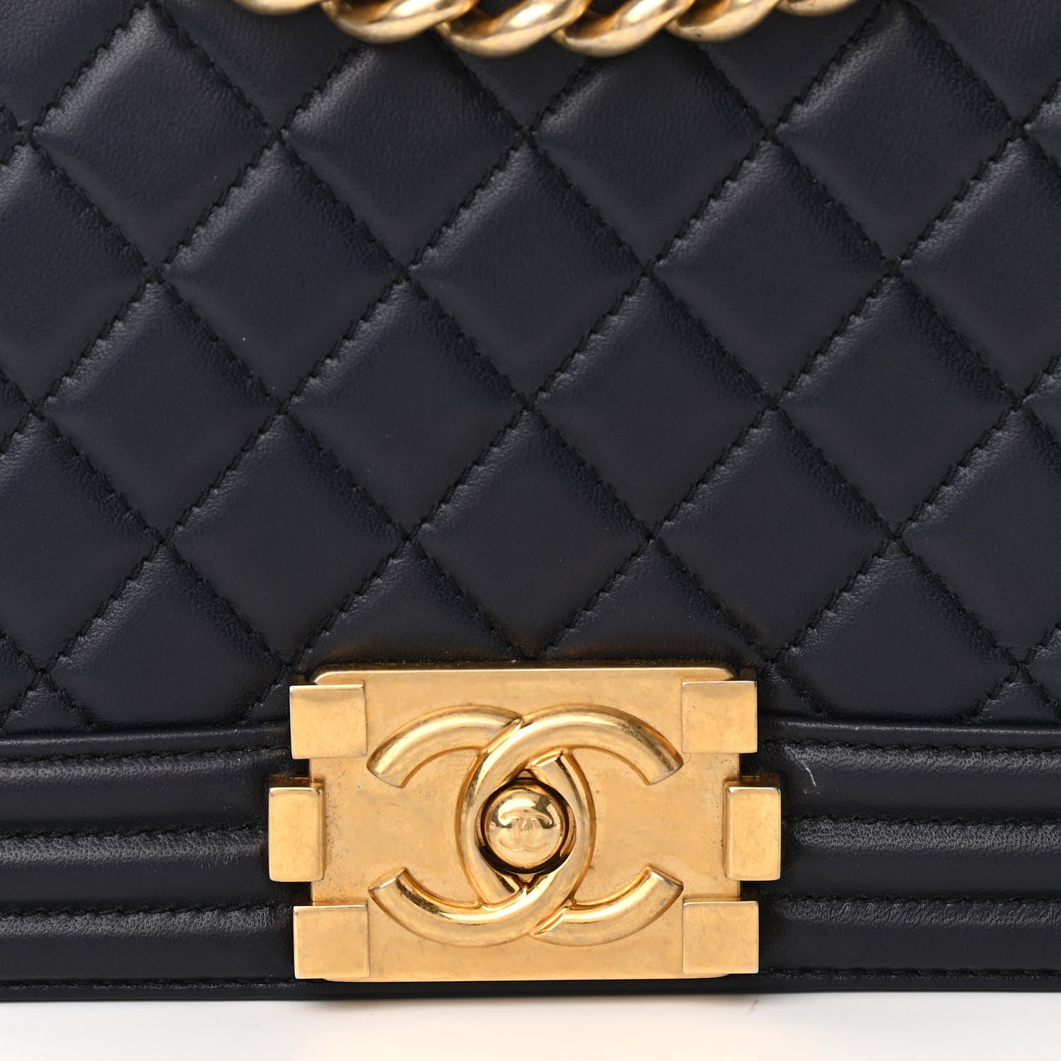 Chanel Lambskin Quilted Medium Boy Flap Dark Navy 8 of 11