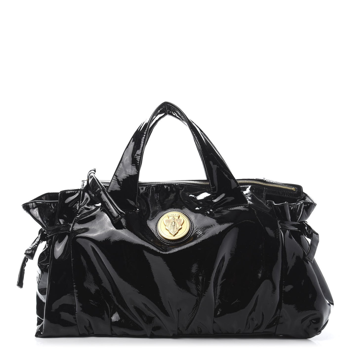 Patent Medium Hysteria Top Handle Bag Black