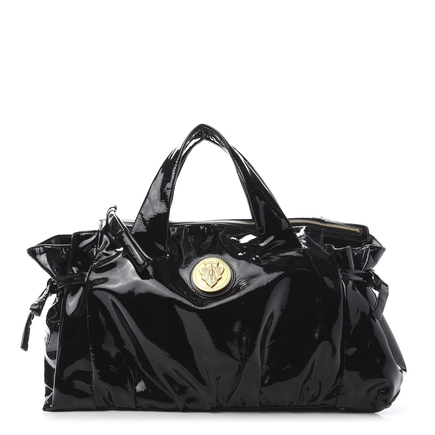 Gucci Patent Medium Hysteria Top Handle Bag Black 1 of 11