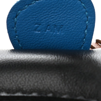 Hermes Milo Lambskin Grigri Rodeo Horse Bag Charm PM Black Gold Bleu Zanzibar 3 of 3