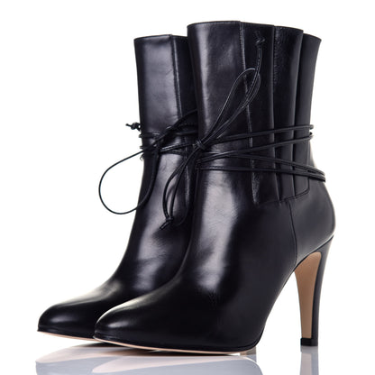 Gucci Malaga Kid Indya Bow Tie Ankle Boots 36.5 Black 3 of 9