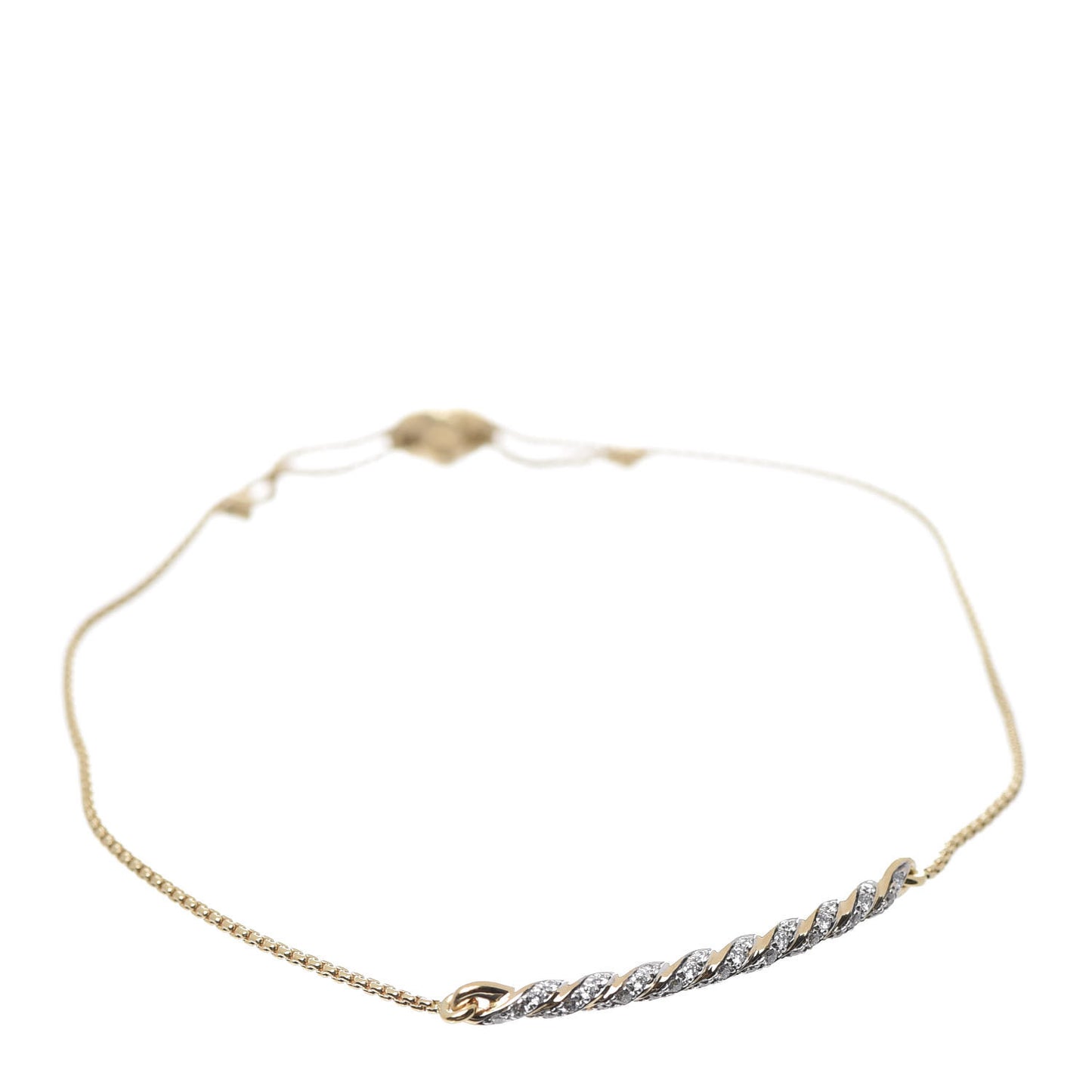 18K Yellow Gold Diamond Paveflex Station Bracelet