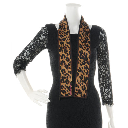 Louis Vuitton Silk Leopard Bandeau Scarf Marron 2 of 6