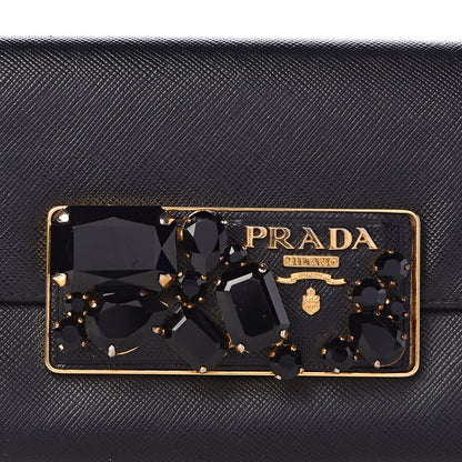 Prada Saffiano Stones Continental Wallet Black 8 of 9