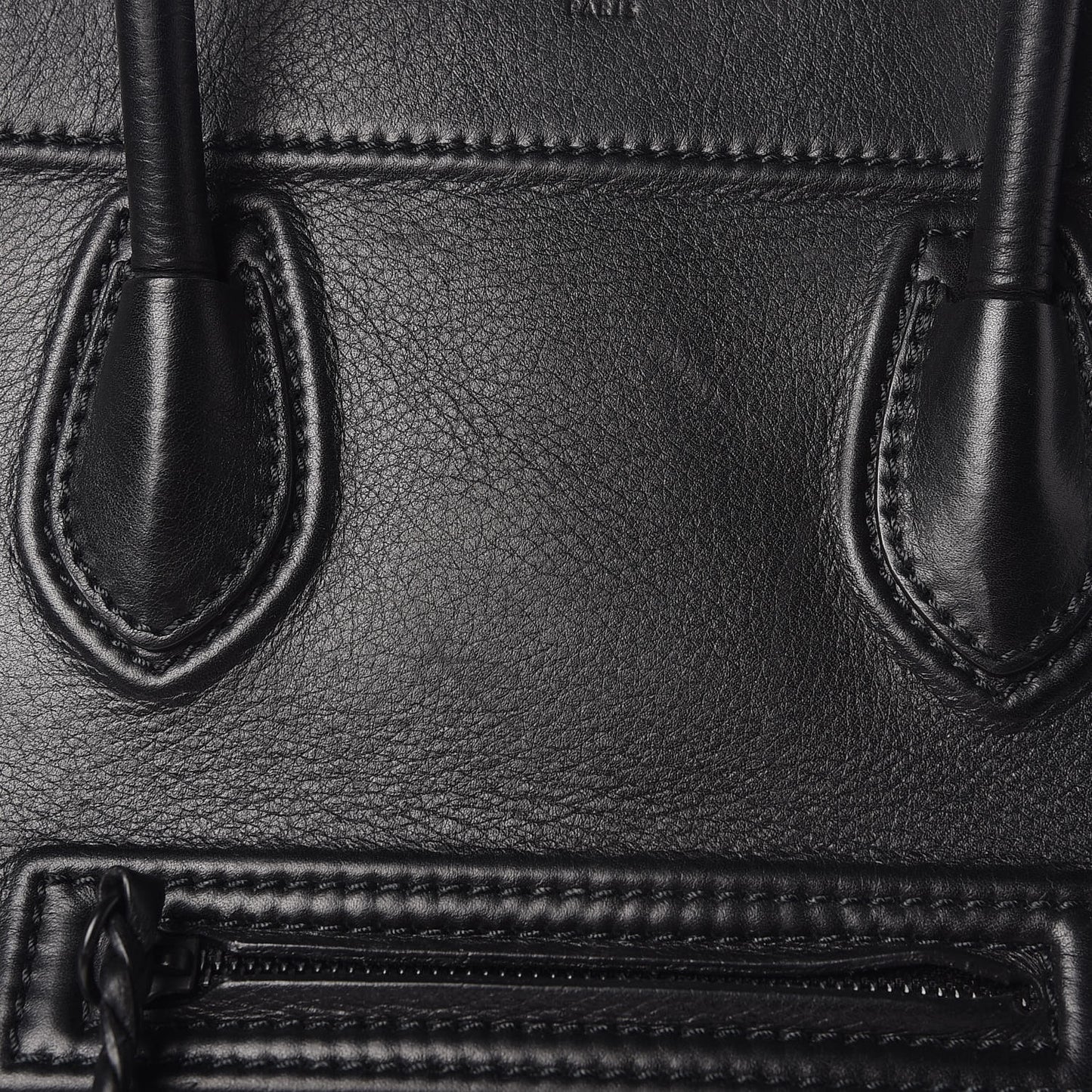 Grained Calfskin Medium Phantom Luggage Black