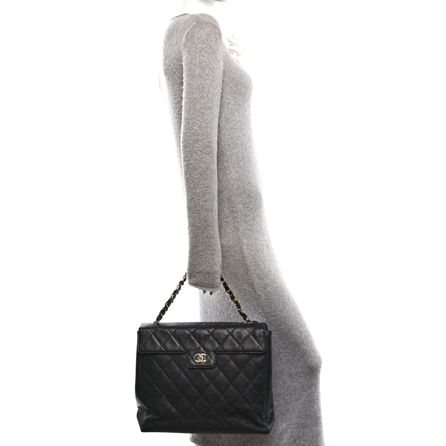 Chanel Caviar Quilted Single Flap Black 2 of 10