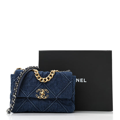 Chanel Denim Quilted Medium Chanel 19 Flap Blue 10 of 10