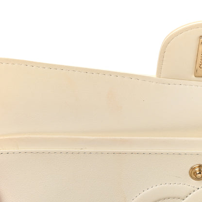 Chanel Lambskin Chevron Quilted Medium Double Flap Ivory 19 of 24