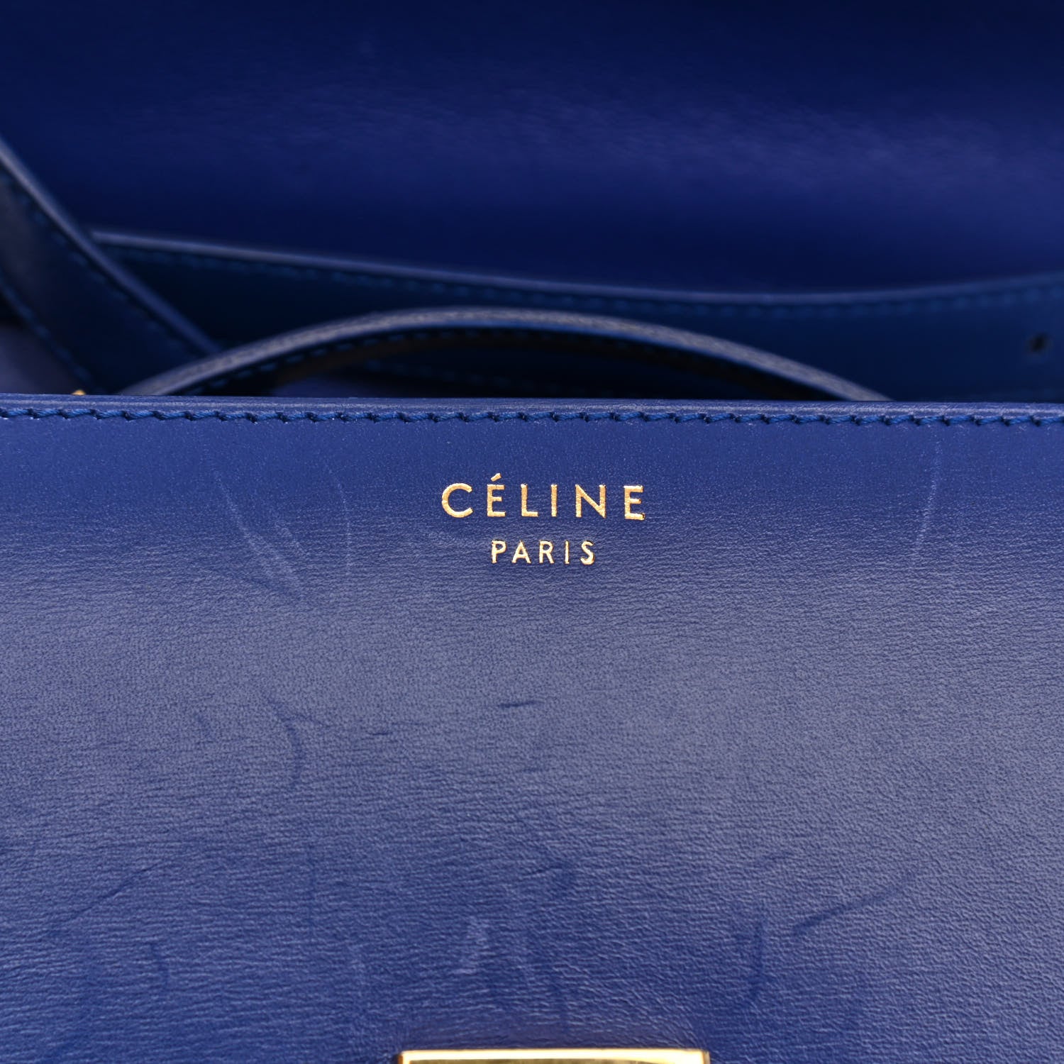 Celine Box Calfskin Medium Classic Box Flap Bag Indigo 6 of 14