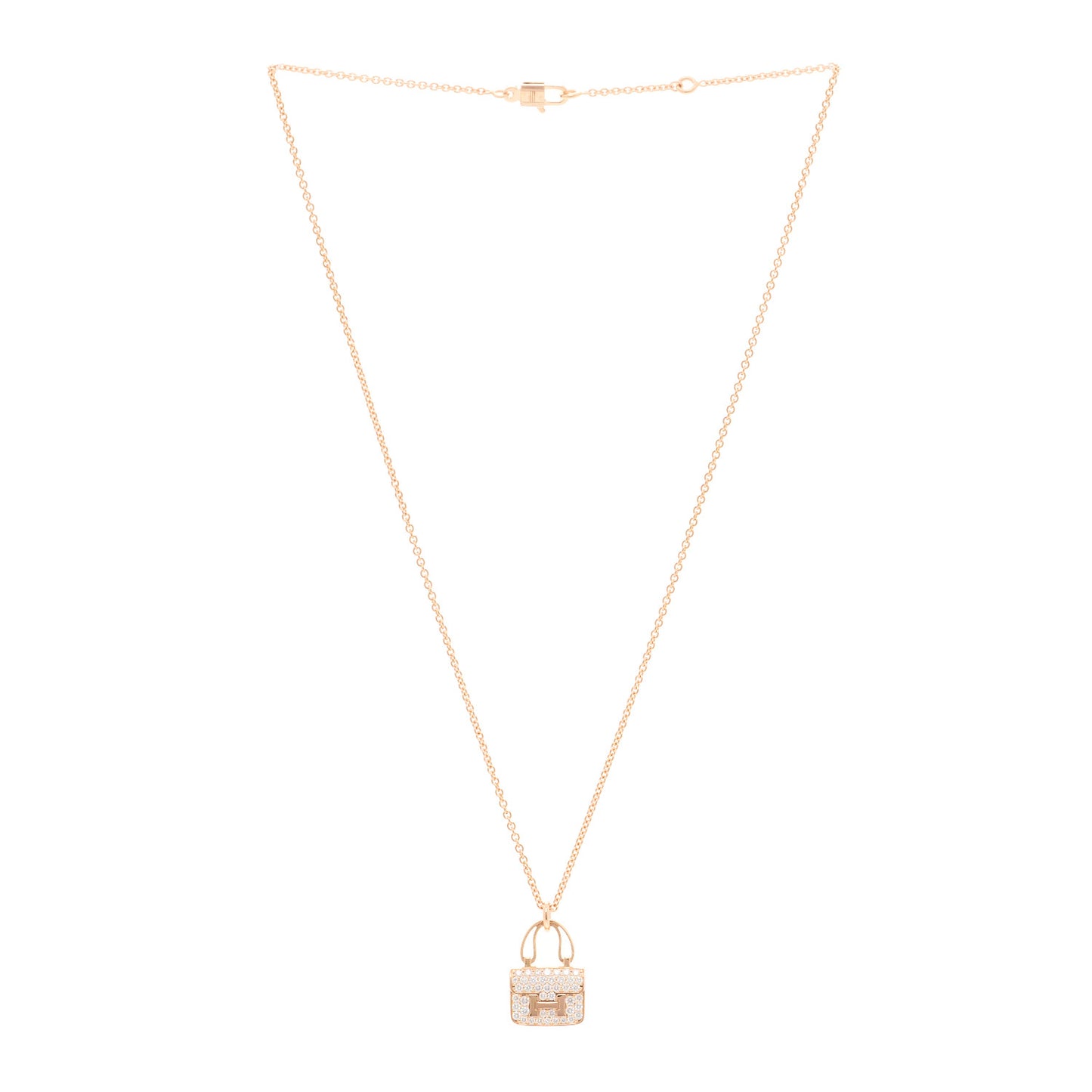 18K Rose Gold Diamond Constance Amulettes Pendant Necklace