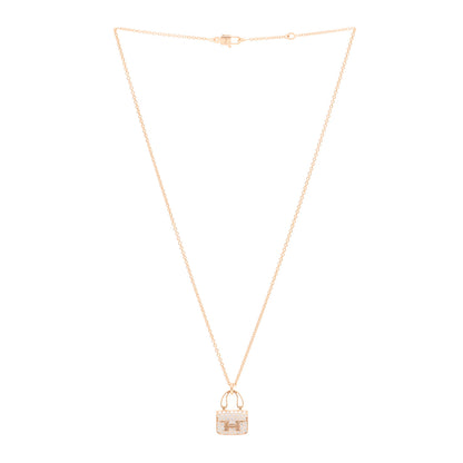 Hermes 18K Rose Gold Diamond Constance Amulettes Pendant Necklace 3 of 7
