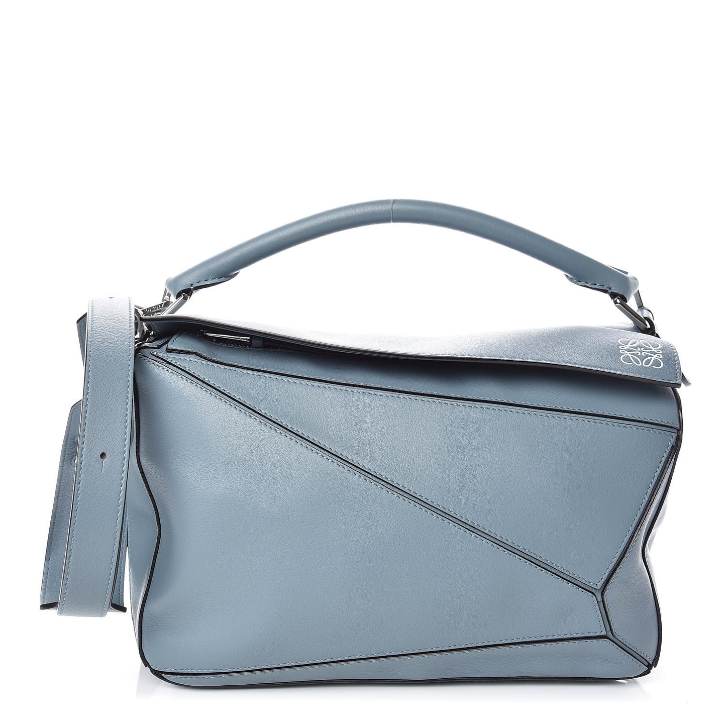 Calfskin Puzzle Bag Stone Blue