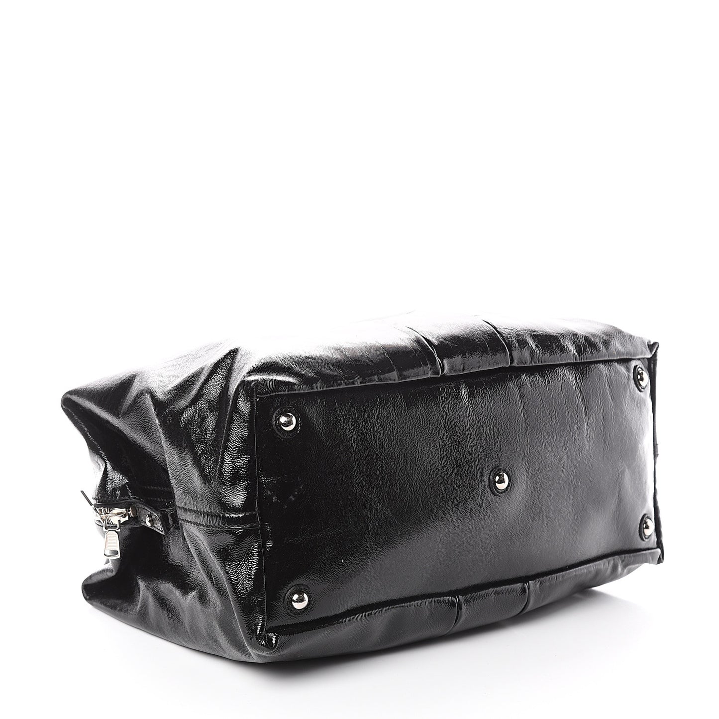 Textured Patent Medium Easy Y Bag Black