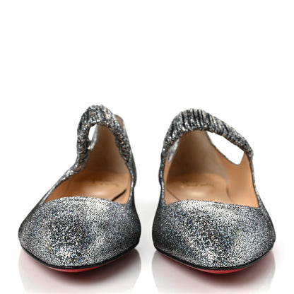 Christian Louboutin Nappa Mica Gil Mary Jane Ballet Flats 42 Silver 2 of 7